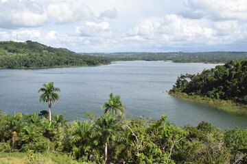 A reservoir among forested hills in Puerto Rico's mountain interior